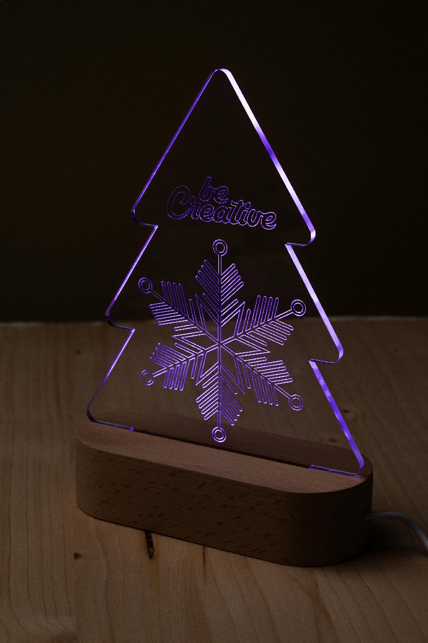 Trophée lumineux LED sapin