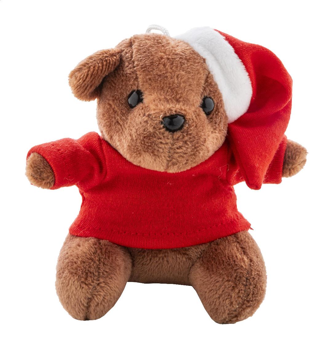Porte-clés ourson de Noël en peluche