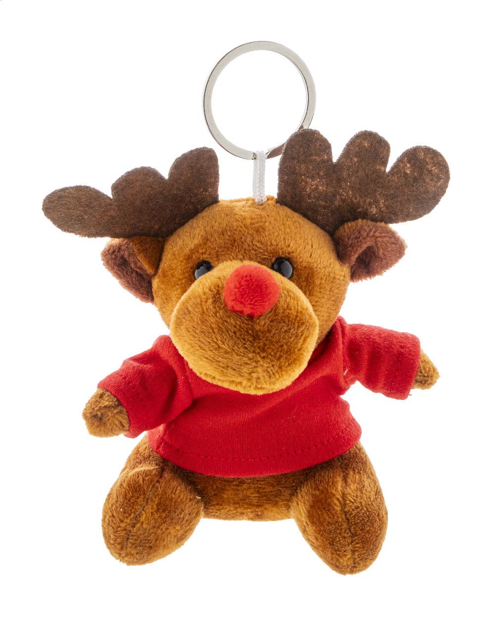 Porte-clés renne de Noël en peluche