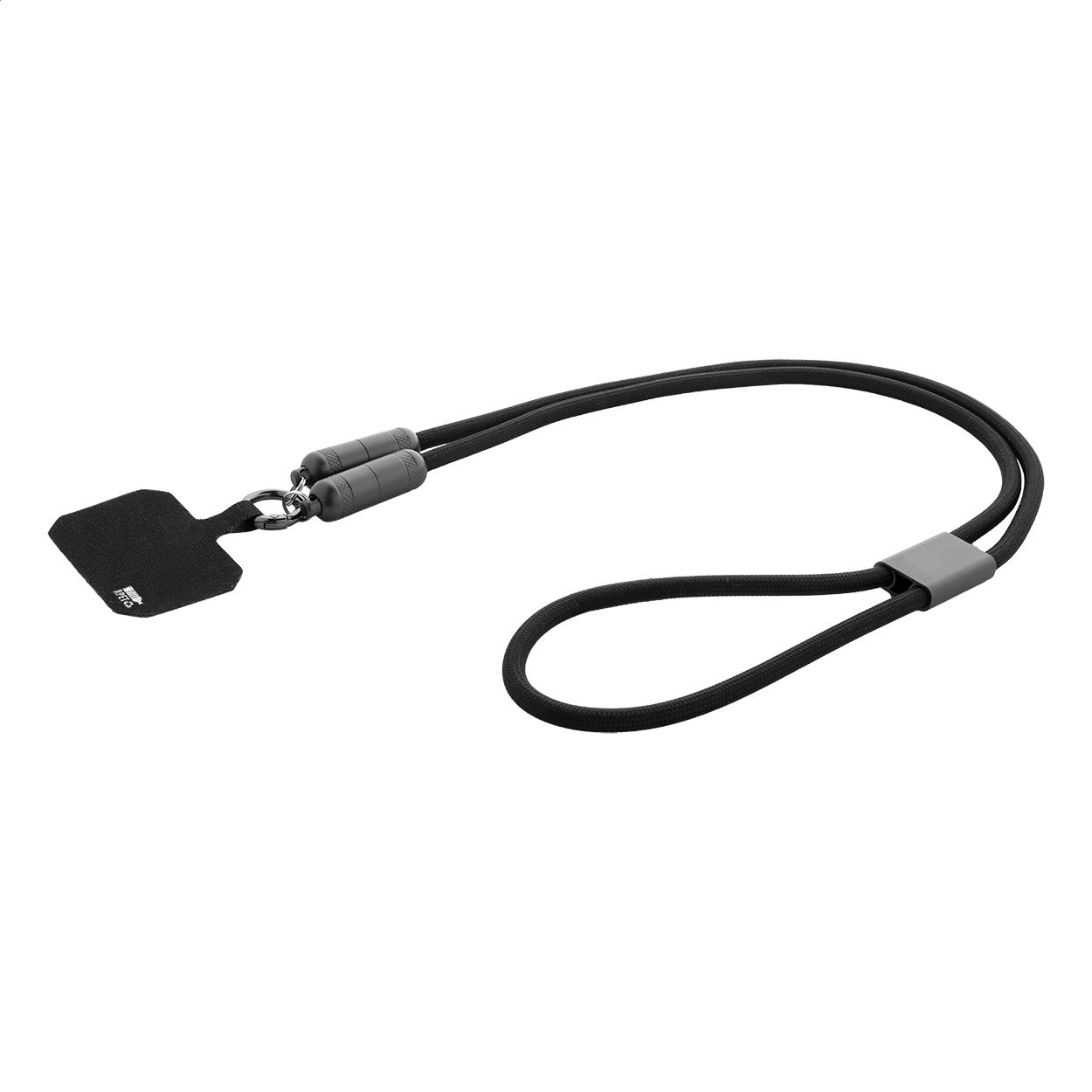 Câble tour de cou pour téléphone portable 60 W en RPET